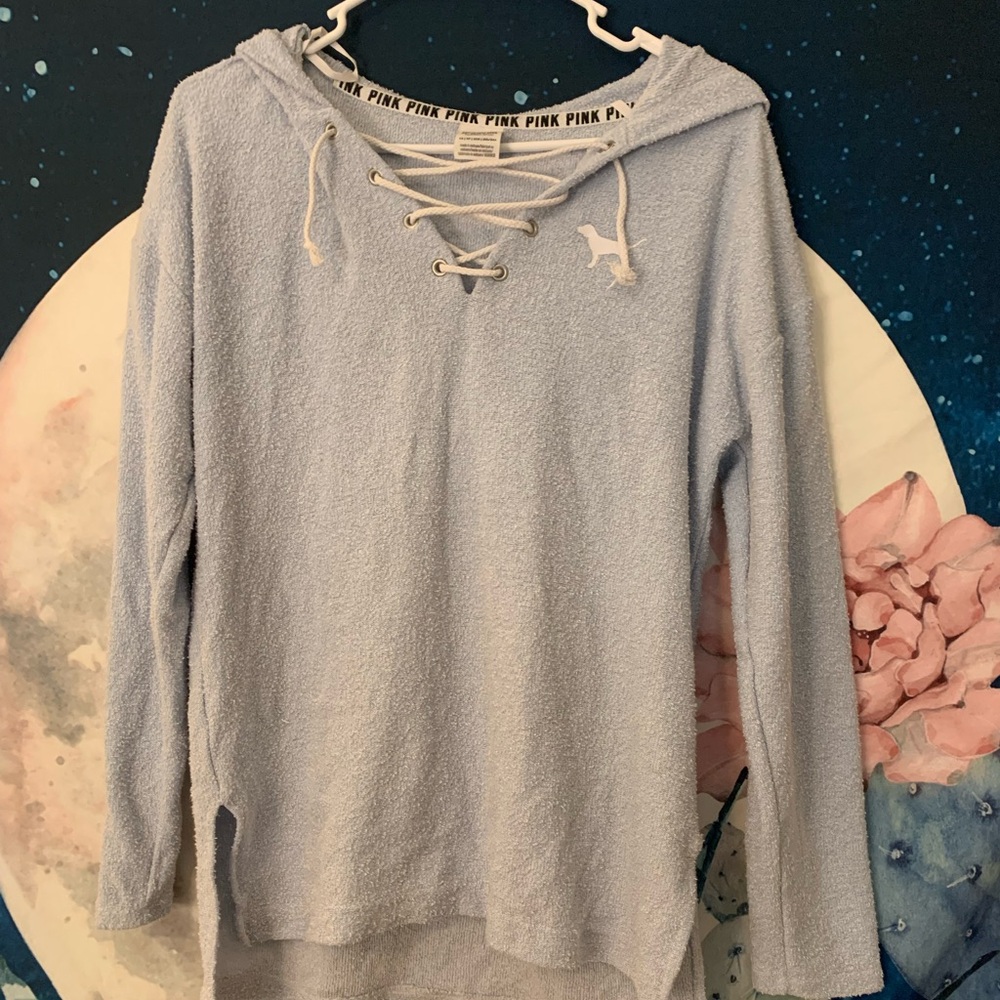 Light blue terry cloth Victoria’s Secret PINK hoodie